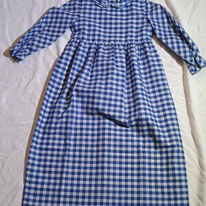 Polly Flinders/Dress/Girls/Size 5/Blue Gingham/Hand Smocked Classic Dress